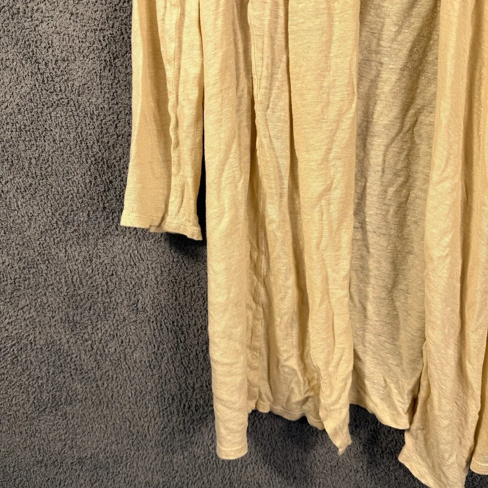 Theory Cardigan Sweater Womens Medium Beige Liene Long Open Minimal Quiet Luxury